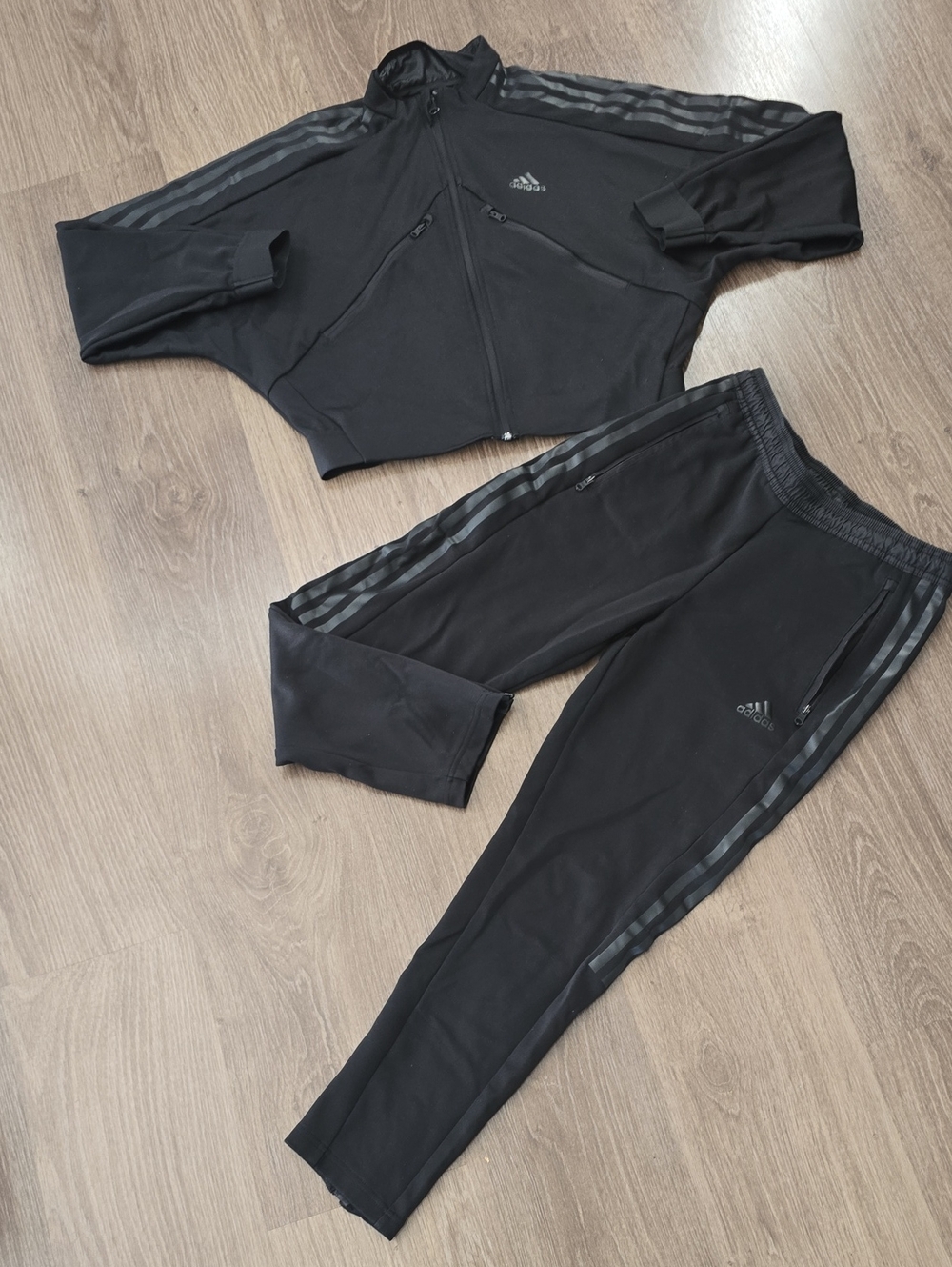 adidas Black Kids Track Jacket & Joggers Set